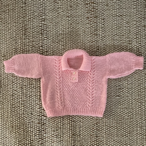 Vintage 60’s Pink Handmade Baby Sweater - Picture 2 of 8